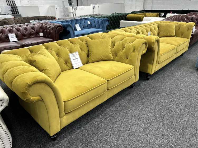 Charlotte Mustard 3 Seater Sofa