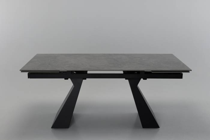 Florence - 1.8m/2.6m Tundra Grey Stone Extendable Dining Table with Black Metal Legs - Image 4