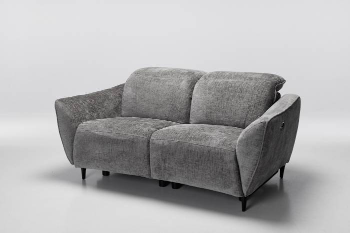 Muse - Electric Recliner 2 Seater Sofa, Grey Shimmer Premium Linen