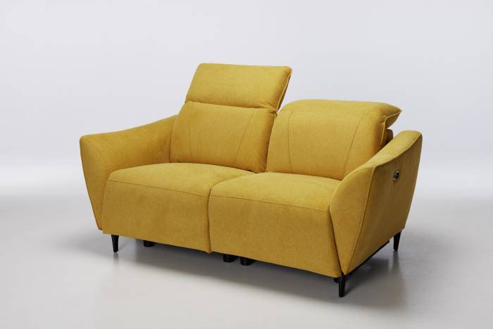 Muse - Electric Recliner Sofa, Ochre Yellow Premium Woven Linen