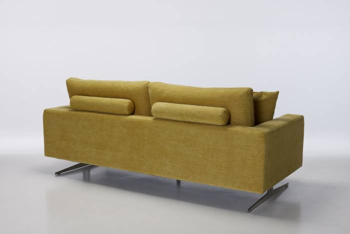 Nova - Modern 4 Seater Sofa, Mustard Premium Woven Fabric