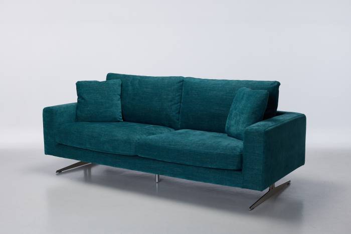 Nova - Modern 4 Seater Sofa, Peacock Premium Woven Fabric