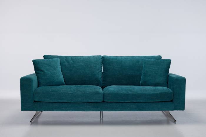 Nova - Modern 4 Seater Sofa, Peacock Premium Woven Fabric