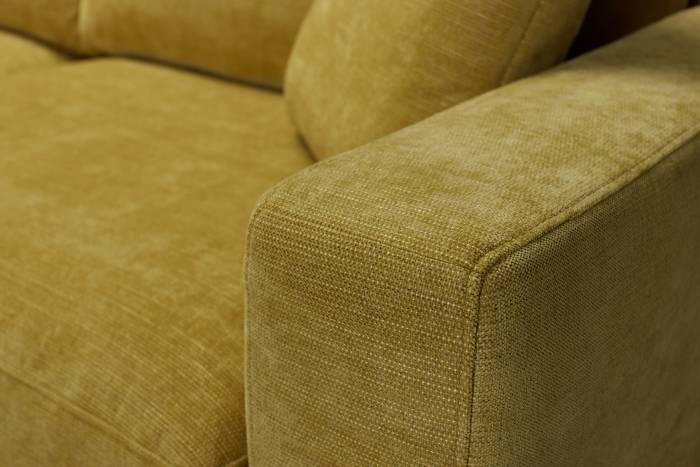 Nova - Modern Sofa, Mustard Premium Woven Fabric