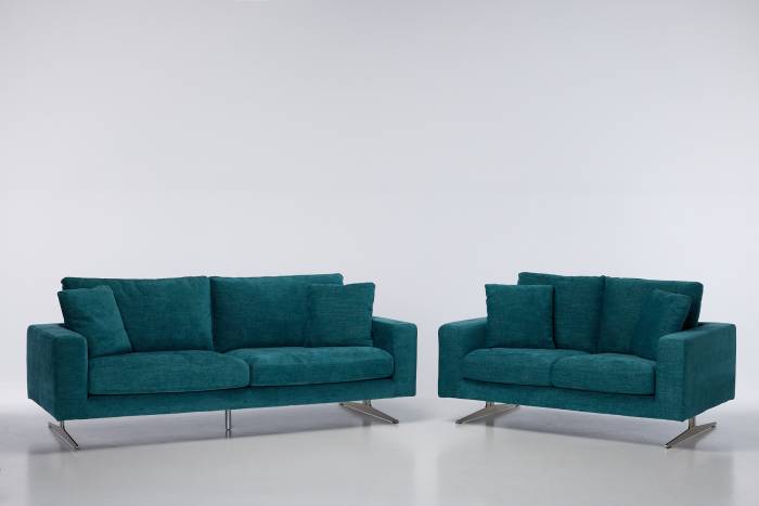 Nova - Modern Sofa Set, Peacock Premium Woven Fabric