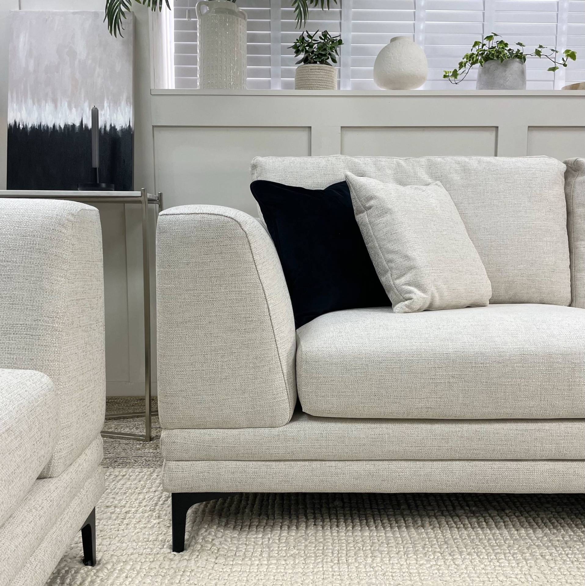 Lotti Natural Linen Modern Sofa