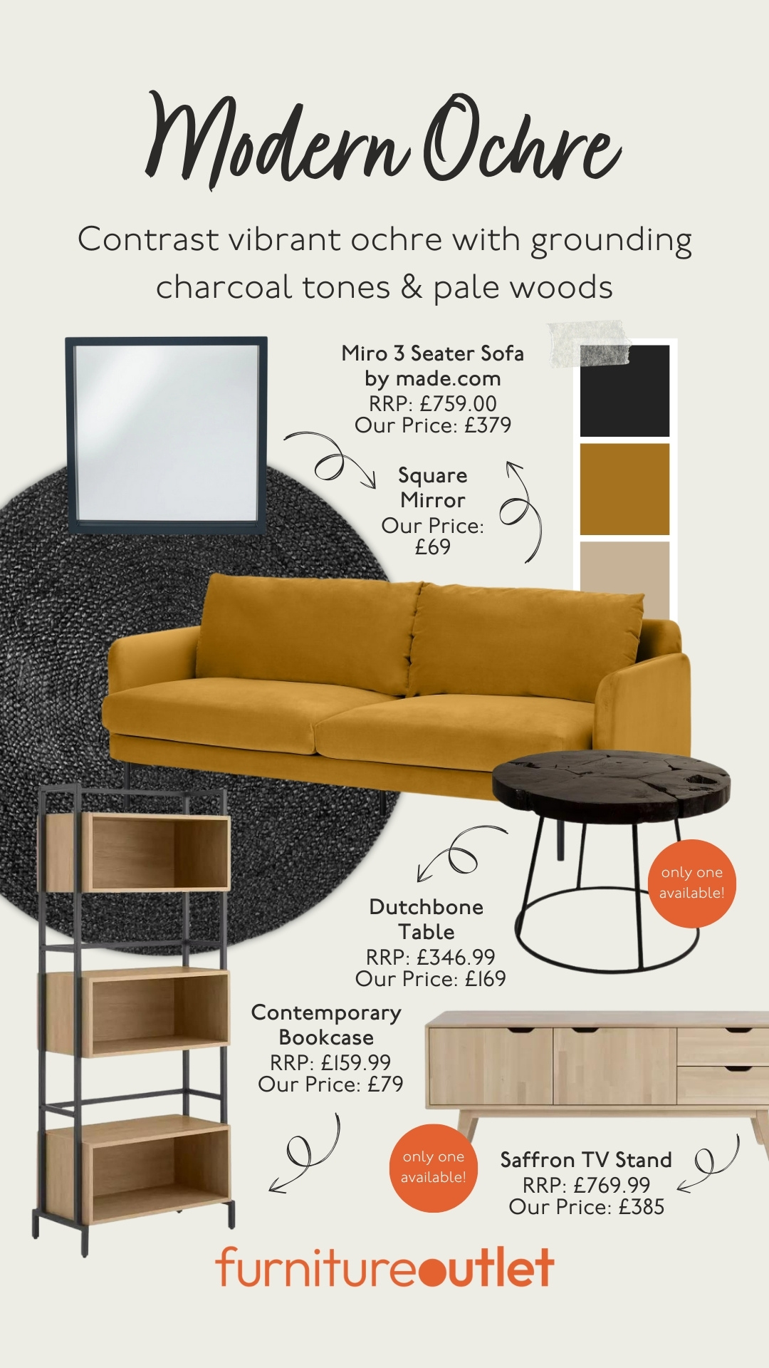 Modern Ochre Sofa Mood Board