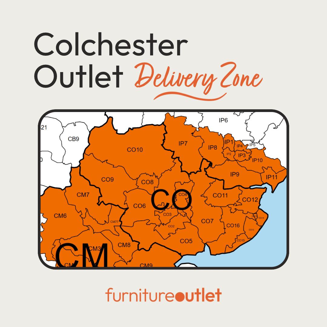 Furniture Outlet Colchester Delivery Zone Map