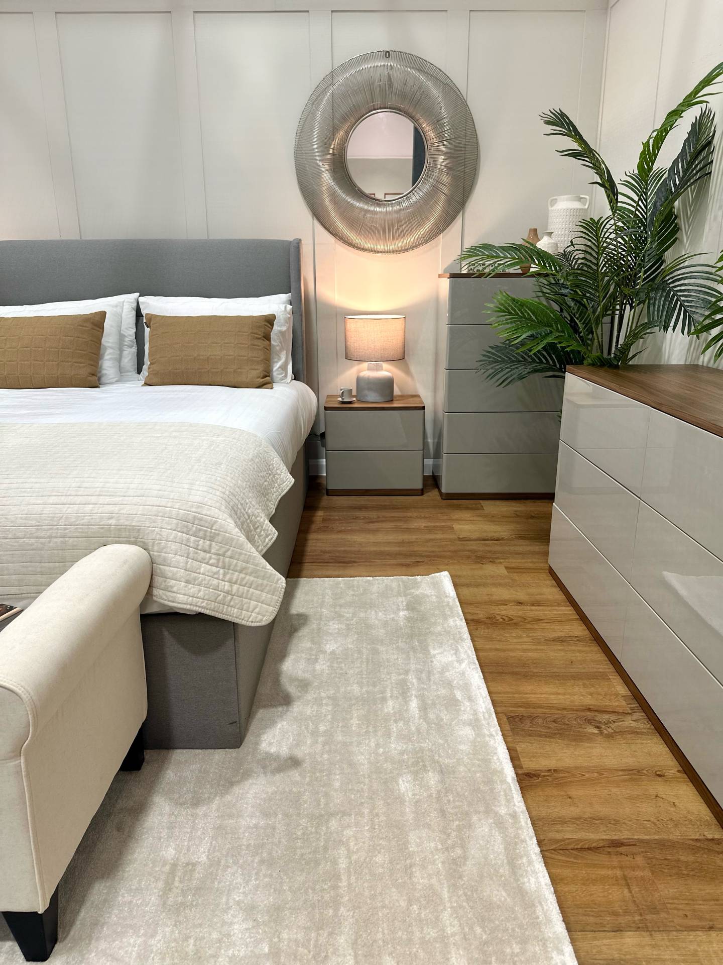 Ottoman Bed in modern bedroom showroom