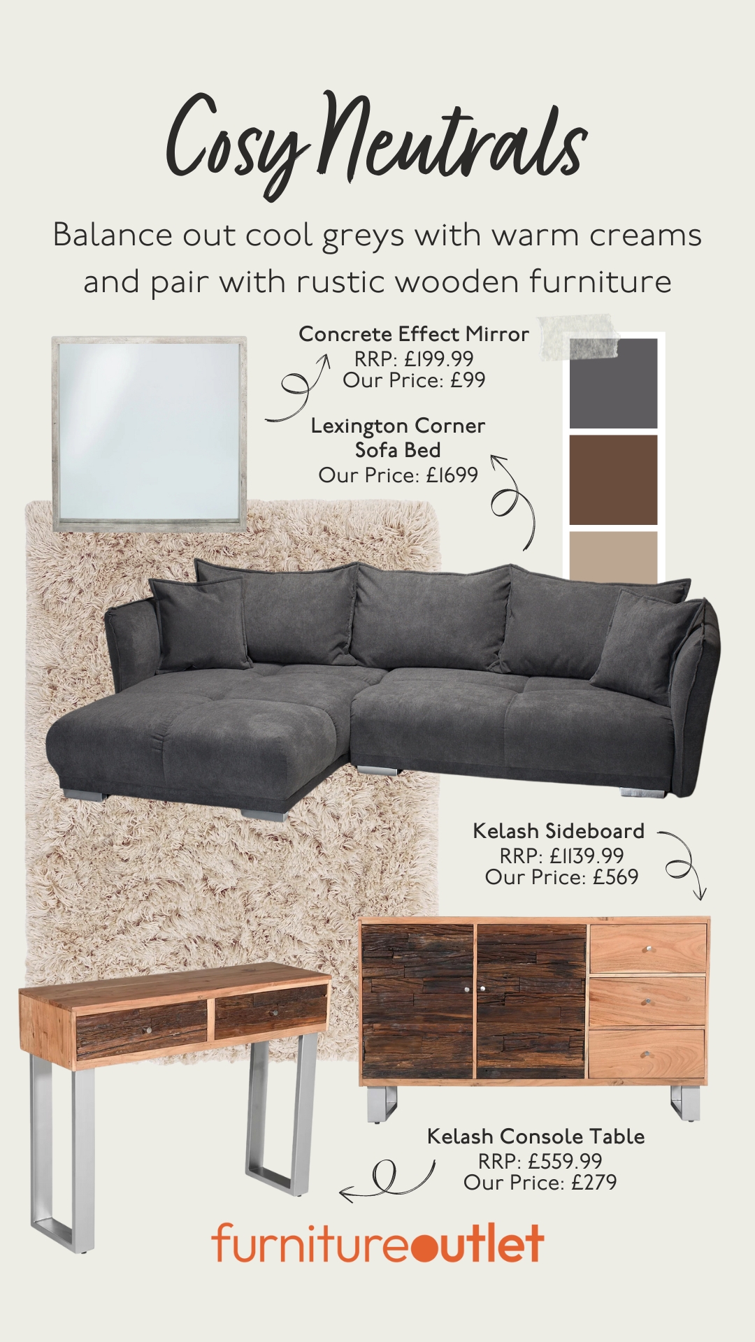 Corner Sofa, Cosy Neutrals - Mood Board