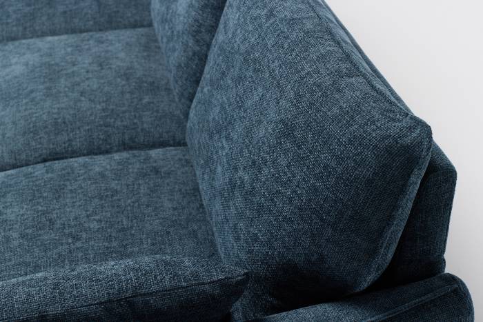 Fabio - Modern Left Hand Facing Corner Chaise Sofa, Blue Weave