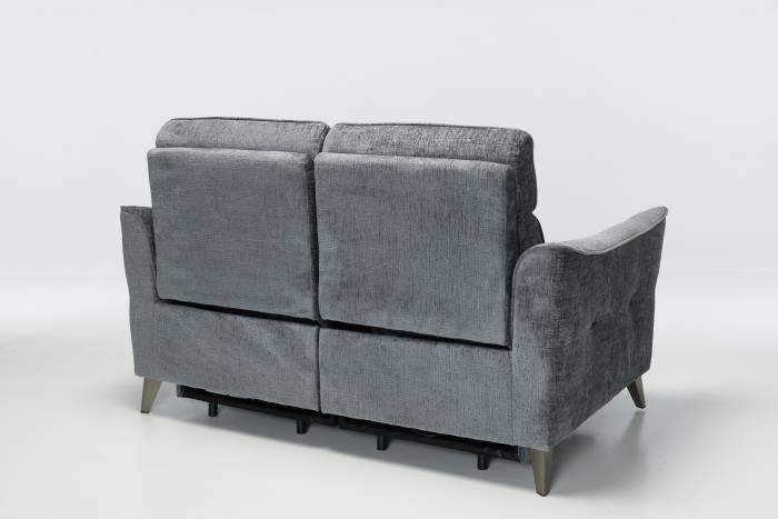 Marco - Modern 2 Seater Electric Recliner Sofa, Premium Shimmer Grey Linen