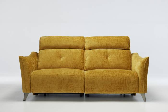 Marco - Modern 3 Seater Electric Recliner Sofa, Premium Shimmer Yellow Linen