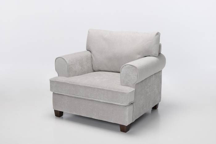 Windsor - Deluxe Modern Armchair, Light Grey Linen