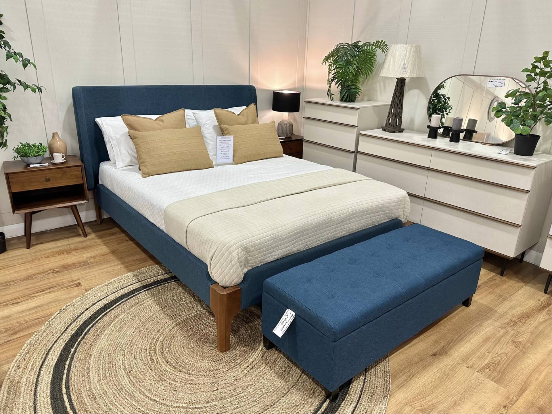 Roscoe Blue Oak Bed Frame at Furniture Outlet Stores