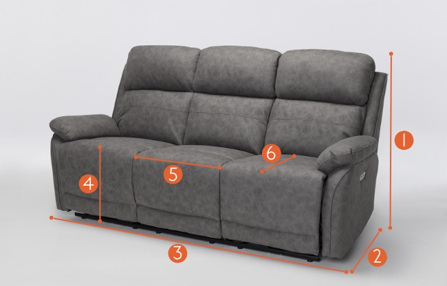 Austin 3 seater recliner sofa measurements