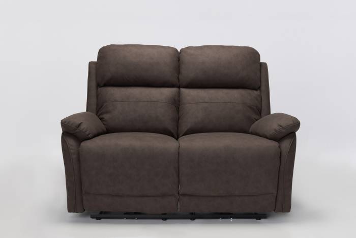 Austin Modern 2 Seater Electric Recliner Sofa - Brown Brushed Faux Suede