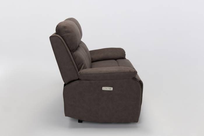 Austin Modern 2 Seater Electric Recliner Sofa - Brown Brushed Faux Suede