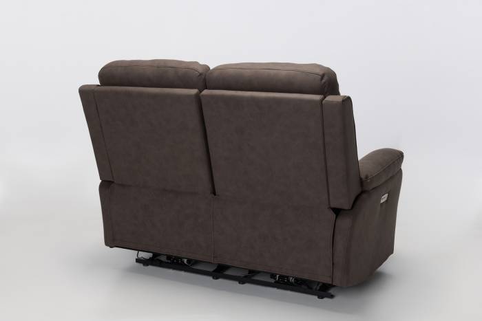 Austin Modern 2 Seater Electric Recliner Sofa - Brown Brushed Faux Suede