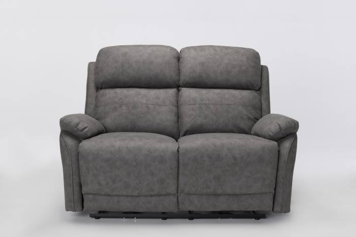 Austin Modern 2 Seater Electric Recliner Sofa - Dark Grey Brushed Faux Suede