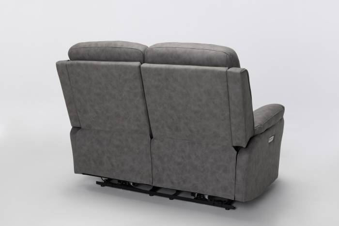 Austin Modern 2 Seater Electric Recliner Sofa - Dark Grey Brushed Faux Suede