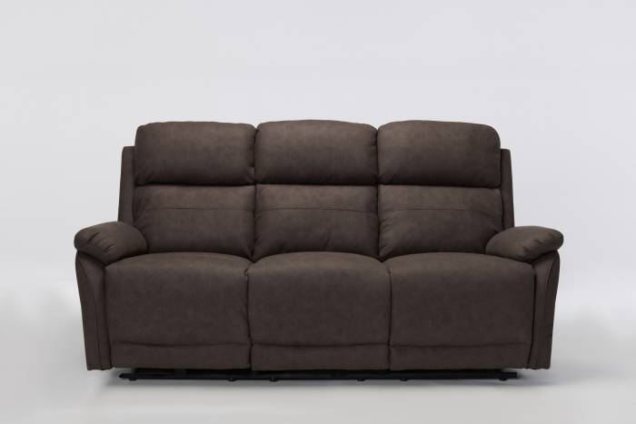 Austin Modern 3 Seater Electric Recliner Sofa - Brown Brushed Faux Suede