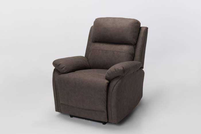 Austin Modern Electric Recliner Armchair in Brown Brushed Faux Suede