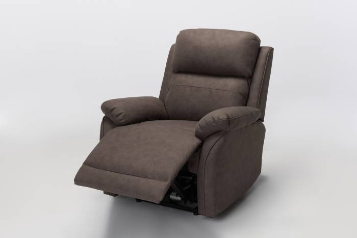 Austin Modern Electric Recliner Armchair in Brown Brushed Faux Suede