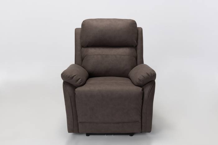 Austin Modern Electric Recliner Armchair in Brown Brushed Faux Suede