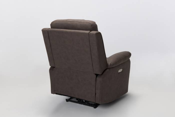 Austin Modern Electric Recliner Armchair in Brown Brushed Faux Suede