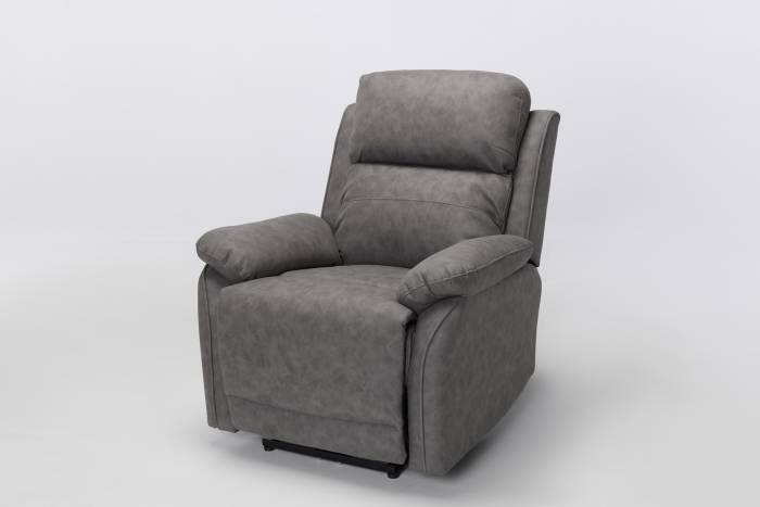 Austin Modern Electric Recliner Armchair in Dark Grey Brushed Faux Suede