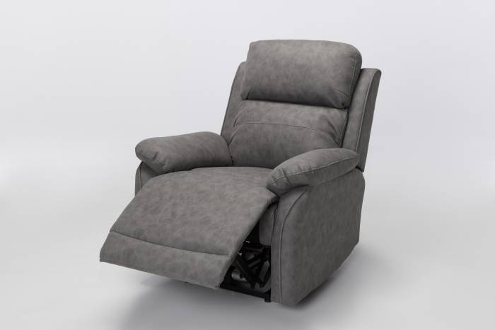 Austin Modern Electric Recliner Armchair in Dark Grey Brushed Faux Suede