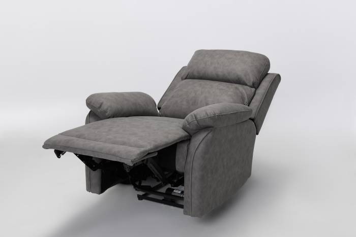 Austin Modern Electric Recliner Armchair in Dark Grey Brushed Faux Suede