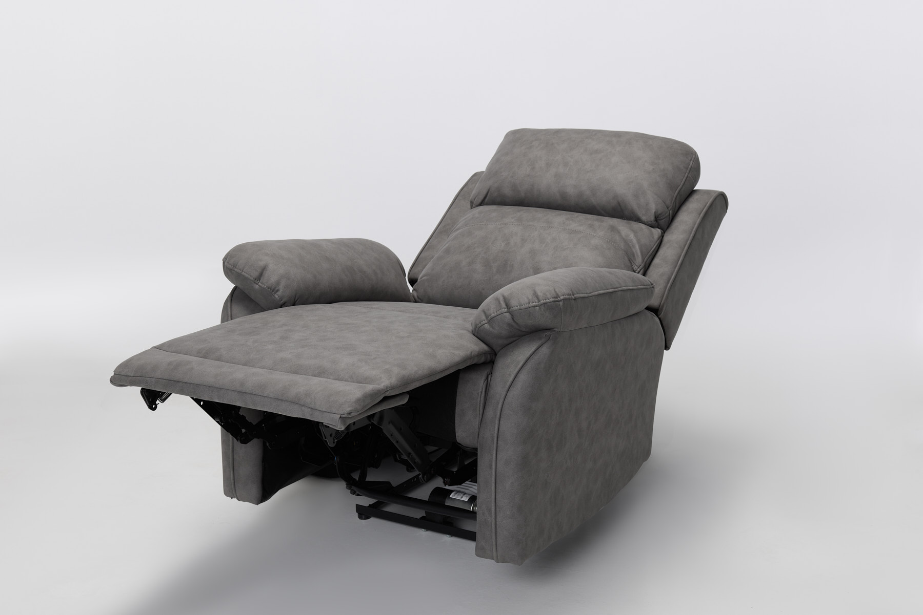 Austin Modern Electric Recliner Armchair in Dark Grey Brushed Faux Suede