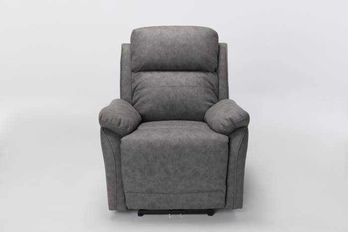 Austin Modern Electric Recliner Armchair in Dark Grey Brushed Faux Suede