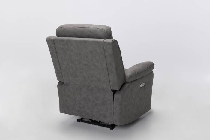 Austin Modern Electric Recliner Armchair in Dark Grey Brushed Faux Suede