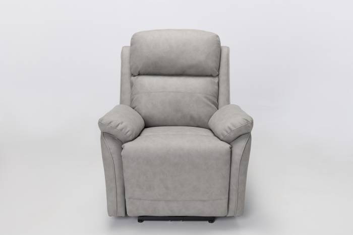 Austin Modern Electric Recliner Armchair - Light Grey Brushed Faux Suede