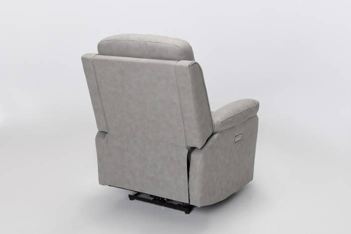 Austin Modern Electric Recliner Armchair - Light Grey Brushed Faux Suede