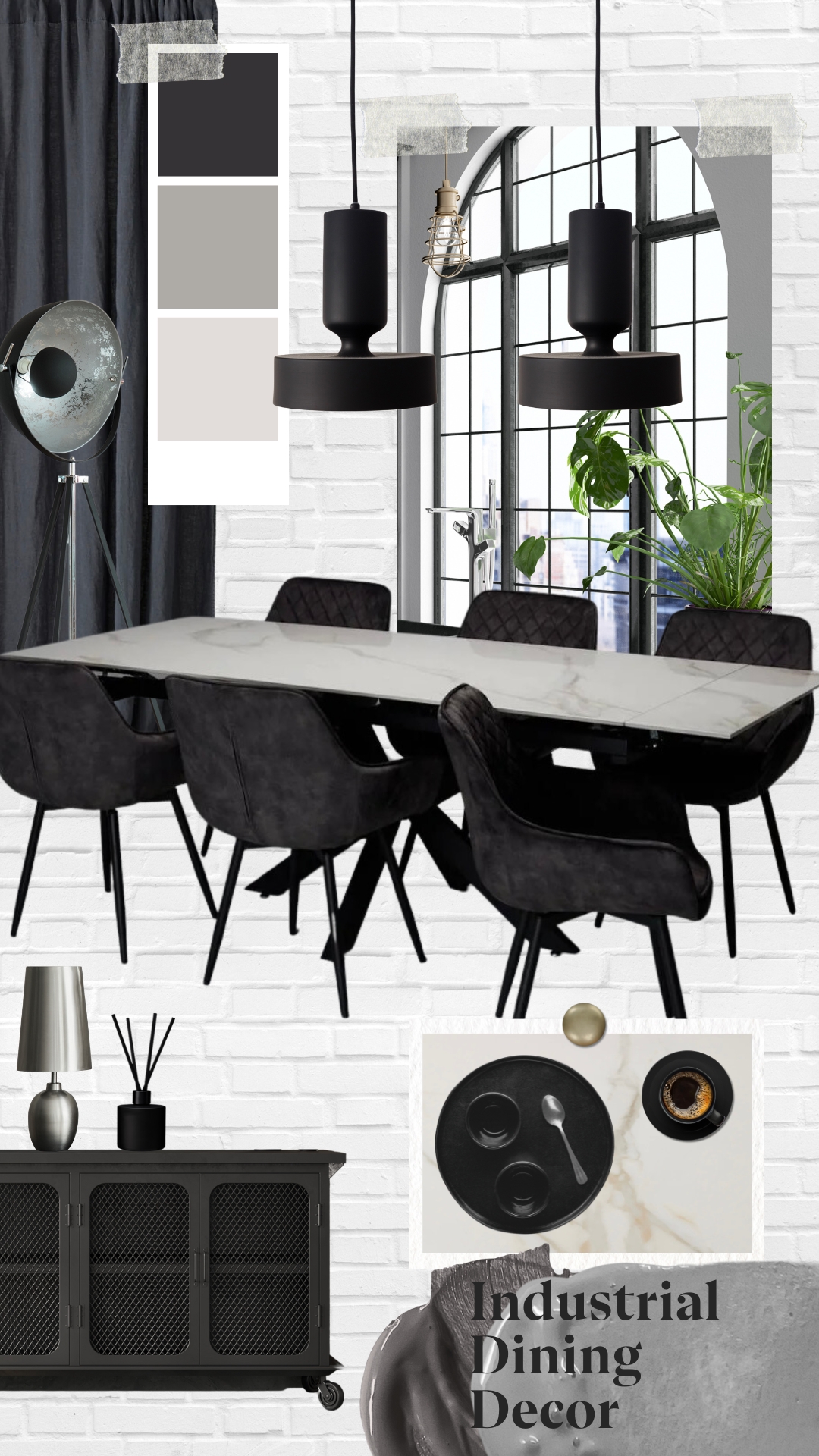 Industrial Dining Set Mood Board