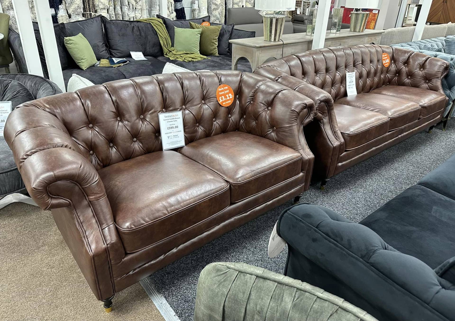 Industrial edge style leather sofa