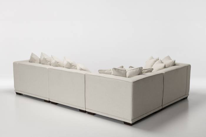 Porto Luxury Left-Hand Modular L Shape Corner Sofa - Soft Cream Linen