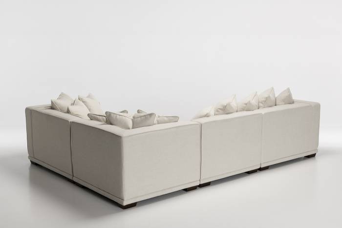 Porto Luxury Right Hand Modular L Shape Corner Sofa - Soft Cream Linen