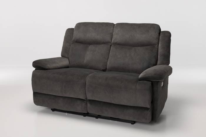 Sanford Modern 2 Seater Electric Recliner Sofa - Grey Textured Velvet