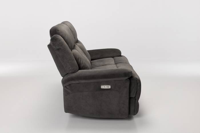 Sanford Modern 2 Seater Electric Recliner Sofa - Grey Textured Velvet