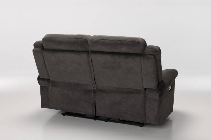 Sanford Modern 2 Seater Electric Recliner Sofa - Grey Textured Velvet