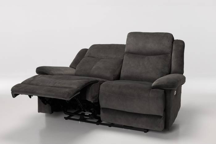 Sanford Modern 2 Seater Electric Recliner Sofa - Grey Textured Velvet