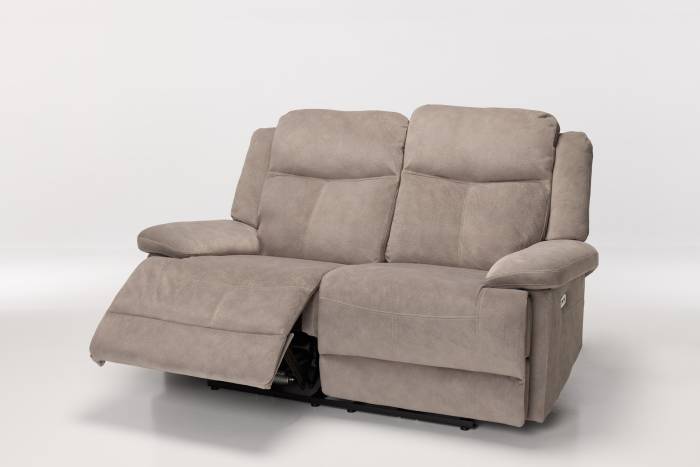 Sanford Modern 2 Seater Electric Recliner Sofa - Mink Textured Velvet