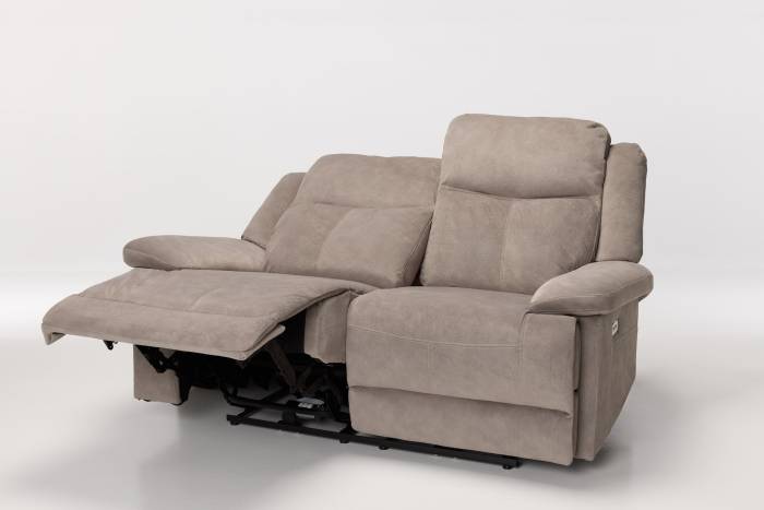 Sanford Modern 2 Seater Electric Recliner Sofa - Mink Textured Velvet