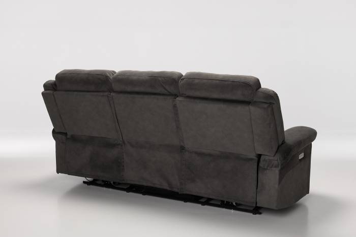 Sanford Modern 3 Seater Electric Recliner Sofa - Grey Textured Velvet