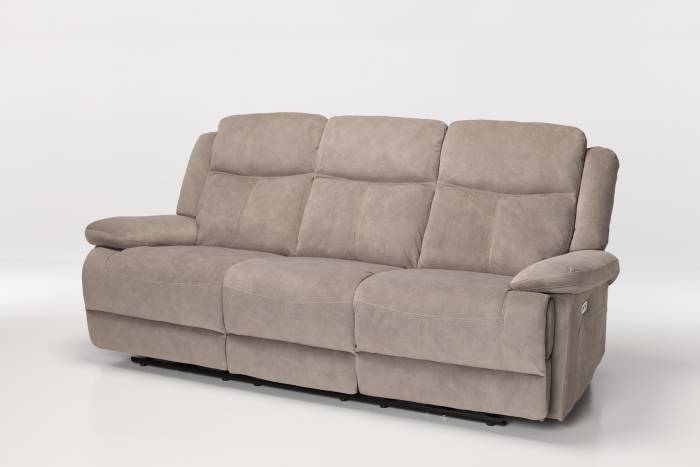 Sanford Modern 3 Seater Electric Recliner Sofa - Mink Textured Velvet